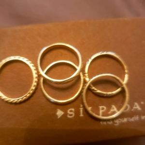Set of five genuine silver Silpada rings with box